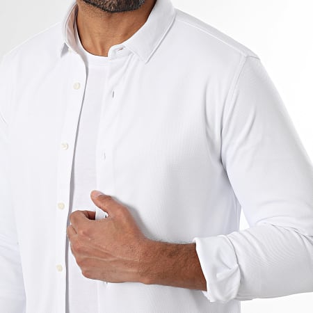 LBO - Camisa Piqué Stretch Manga Larga 0019 Blanco