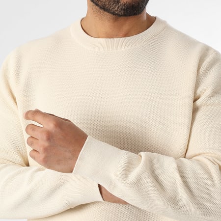 LBO - Jersey de punto con textura y cuello redondo 2151 Beige