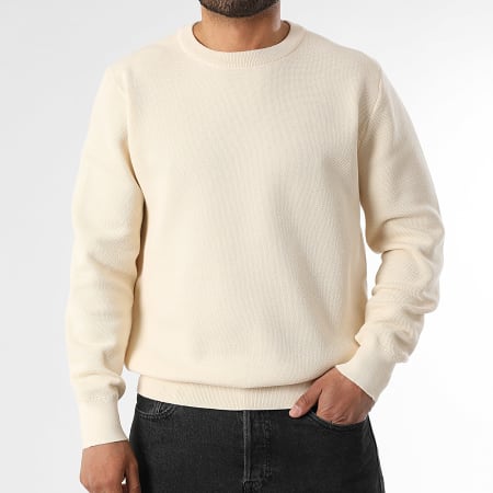 LBO - Jersey de punto con textura y cuello redondo 2151 Beige
