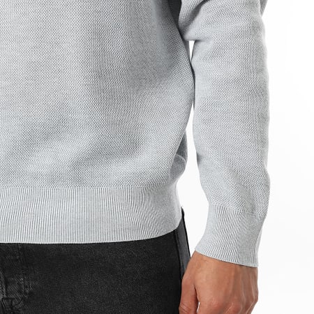 LBO - Pull Col rond Maille Texturée 2154 Gris Clair