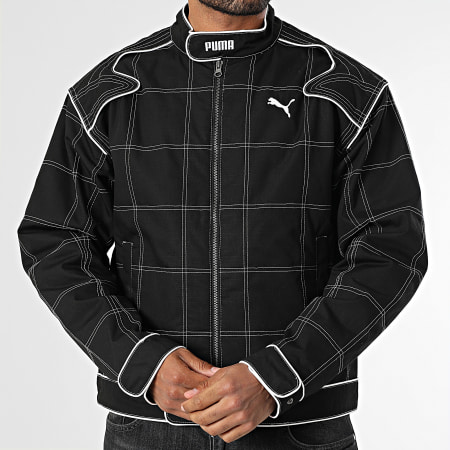 Puma - Veste A Carreaux Zippée Racer 632163 Noir