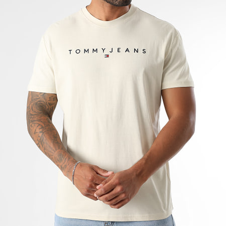 Tommy Jeans - Tee Shirt Linear Logo 0744 Beige