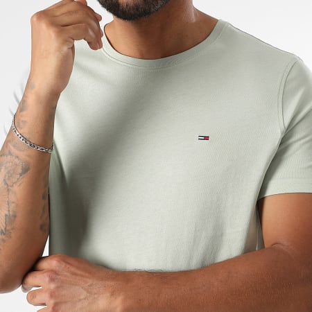 Tommy Jeans - T-shirt slim in jersey 4411 verde chiaro