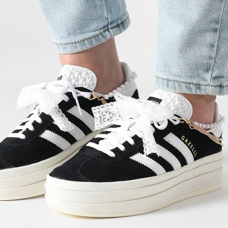 Adidas Originals - Baskets Femme Gazelle Bold W HQ6912 Core Black Footwear White x Superlaced SuperJewels
