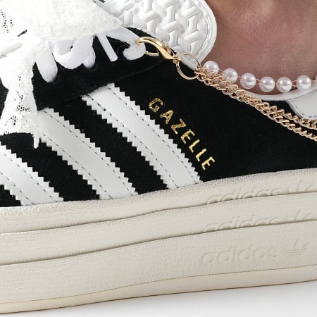 Adidas Originals - Baskets Femme Gazelle Bold W HQ6912 Core Black Footwear White x Superlaced SuperJewels