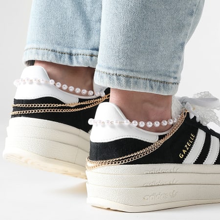 Adidas Originals - Baskets Femme Gazelle Bold W HQ6912 Core Black Footwear White x Superlaced SuperJewels