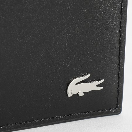 Lacoste - Portefeuille Logo Crocodile Metal Noir