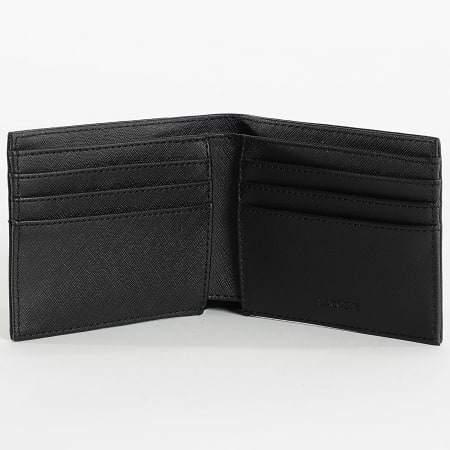 Lacoste - Portefeuille En Simili Cuir Logo Crocodile Metal Noir