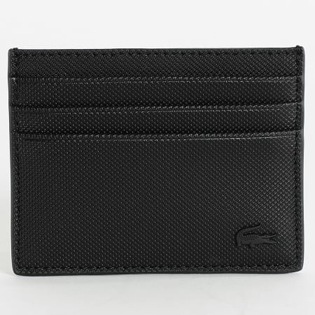 Lacoste - Porte-cartes Logo Crocodile Metal Noir