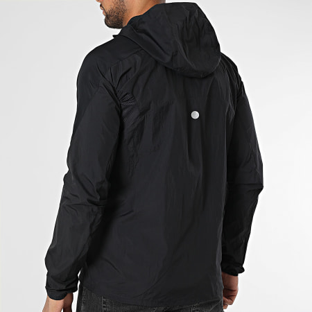 Asics - Coupe-Vent Capuche Zippé Regular Fit Road Packable 2011D084 Noir Réfléchissant