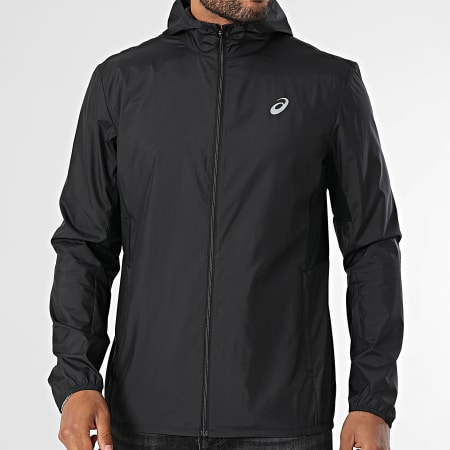 Asics - Coupe-Vent Capuche Zippé Regular Fit Asics Core 2011D216 Noir Réfléchissant
