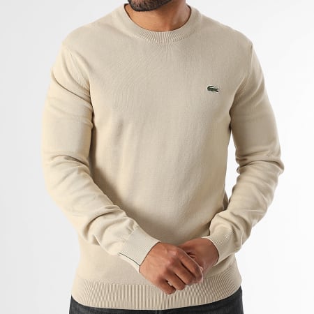 Lacoste - Pull Logo Brodé Crocodile Regular Fit Beige