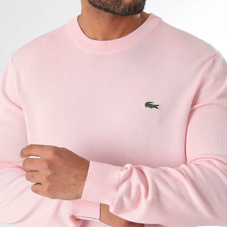 Lacoste - Pull Logo Brodé Crocodile Regular Fit Rose