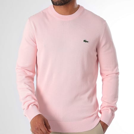 Lacoste - Pull Logo Brodé Crocodile Regular Fit Rose
