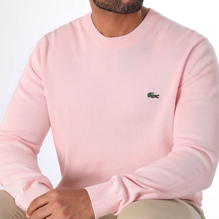 Lacoste - Pull Logo Brodé Crocodile Regular Fit Rose