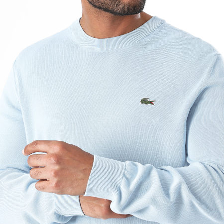 Lacoste - Pull Logo Brodé Crocodile Regular Fit Bleu Clair