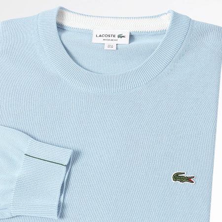 Lacoste - Pull Logo Brodé Crocodile Regular Fit Bleu Clair