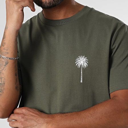 Luxury Lovers - Tee Shirt Oversize Tower Miami Vert Kaki Blanc