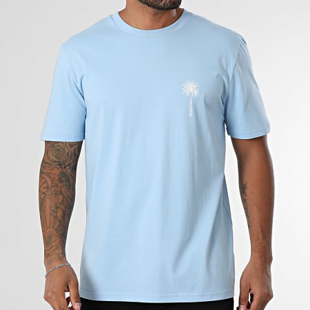 Luxury Lovers - Tee Shirt Oversize Miami Palm Bleu Clair Blanc