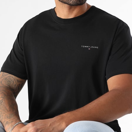 Tommy Jeans - Tee Shirt Slim Linear Chest 1780 Noir
