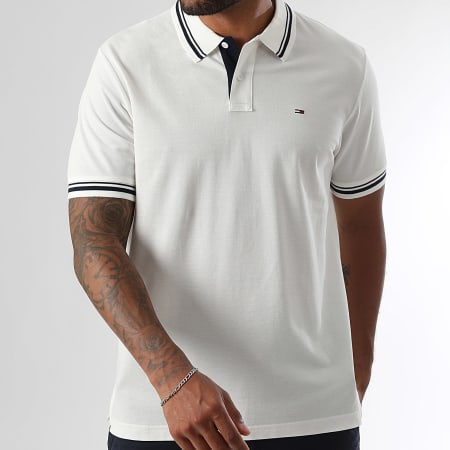 Tommy Jeans - Polo Manches Courtes Tipped 1846 Blanc