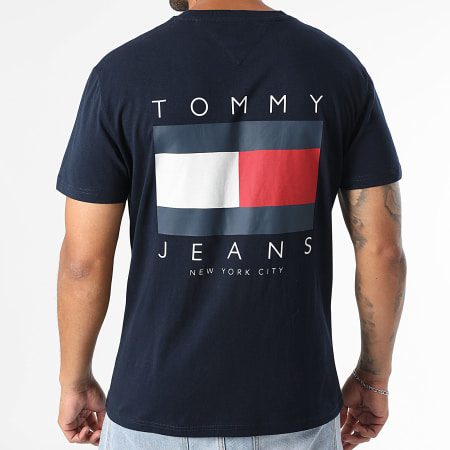 Tommy Jeans Tee Shirt Flag Graphic Back Print 1910 Navy Blue Ryses