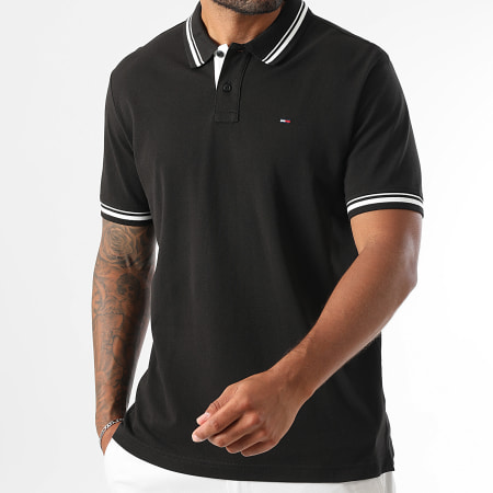 Tommy Jeans - Polo Manches Courtes Tipped 1846 Noir