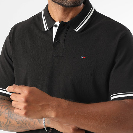 Tommy Jeans - Polo Manches Courtes Tipped 1846 Noir