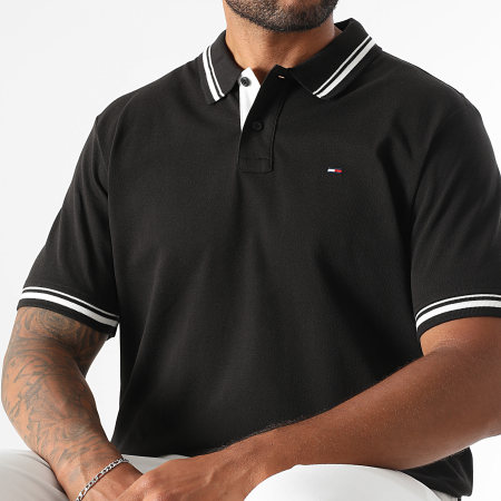 Tommy Jeans - Polo Manches Courtes Tipped 1846 Noir