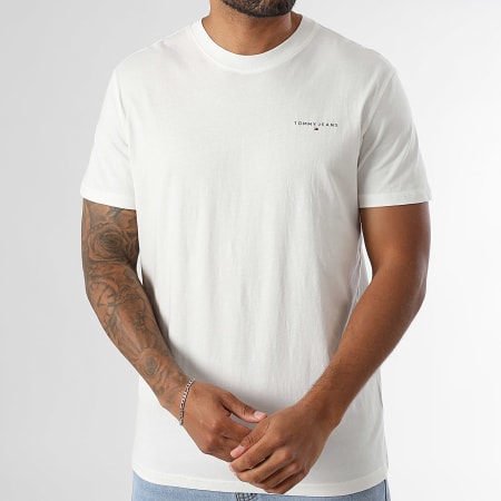 Tommy Jeans - Tee Shirt Slim Linear Chest 1780 Blanc