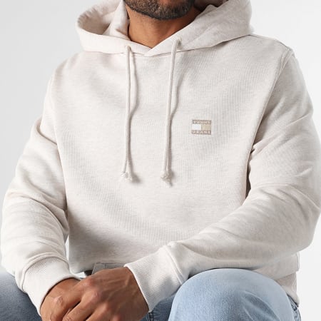 Tommy Jeans - Sweat Capuche Badge Hoodie 1922 Beige Chiné