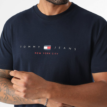 Tommy Jeans - Tee Shirt Flag Linear 1911 Bleu Marine