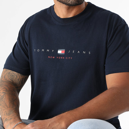 Tommy Jeans - Tee Shirt Flag Linear 1911 Bleu Marine
