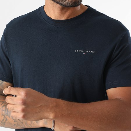Tommy Jeans - Tee Shirt Slim Linear Chest 1780 Bleu Marine