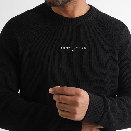 Tommy Jeans - Pull Slim Raglan Linear 1655 Noir