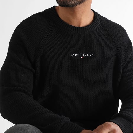 Tommy Jeans - Pull Slim Raglan Linear 1655 Noir
