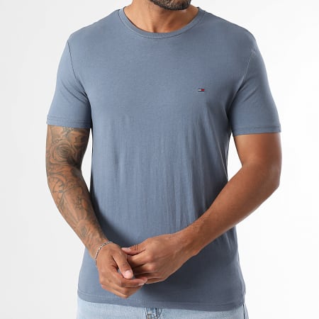 Tommy Jeans - Lot De 3 Tee Shirts Slim 1579 Bleu Blanc Bleu Marine