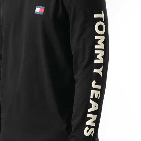 Tommy Jeans - Camiseta Manga Larga Cuello Pop 1591 Negro