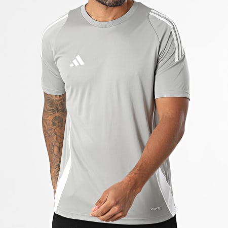 Adidas Sportswear - Tee Shirt A Bandes Tiro24 Jersey IS1012 Gris