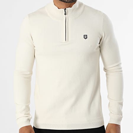 Teddy Smith - Marty 2 Beige Zip Neck Sweater