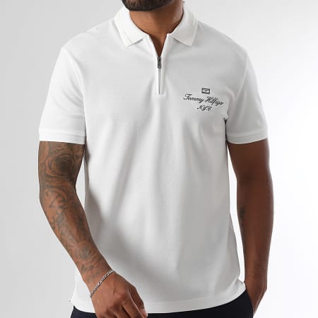 Tommy Hilfiger - Polo Manches Courtes Mercerized Pique 9550 Blanc