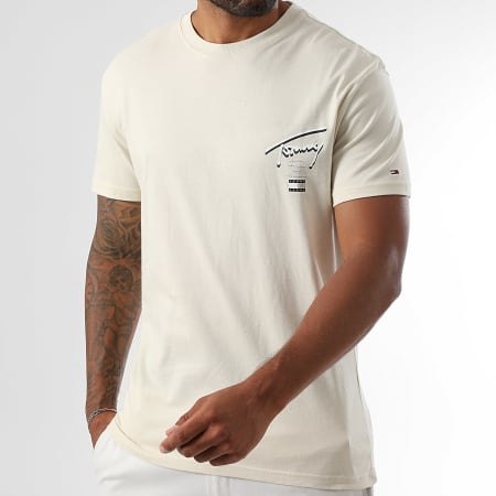 Tommy Jeans - Tee Shirt Signature City 1934 Beige