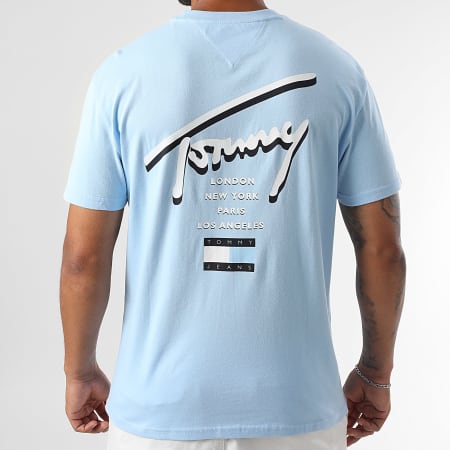 Tommy Jeans - City 1934 Signature Tee Shirt Blu chiaro