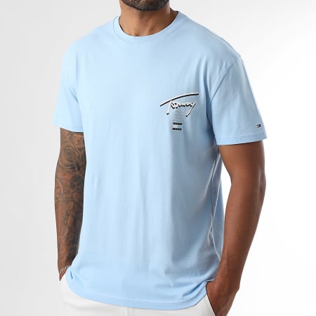 Tommy Jeans - City 1934 Signature Tee Shirt Blu chiaro