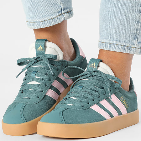 Adidas Performance - Zapatillas VL Court 3.0 para mujer JR0955 Preloved Teal Clear Pink Gold Metallic