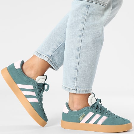 Adidas Performance - Zapatillas VL Court 3.0 para mujer JR0955 Preloved Teal Clear Pink Gold Metallic