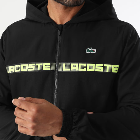 Lacoste Ensemble De Survetement Logo Crocodile Noir Jaune Fluo