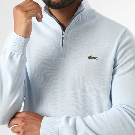 Lacoste Sweat Col Zippé Logo Brodé Crocodile Regular Fit Bleu