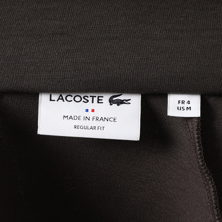 Lacoste - Chaqueta con cremallera y logotipo bordado de cocodrilo marrón