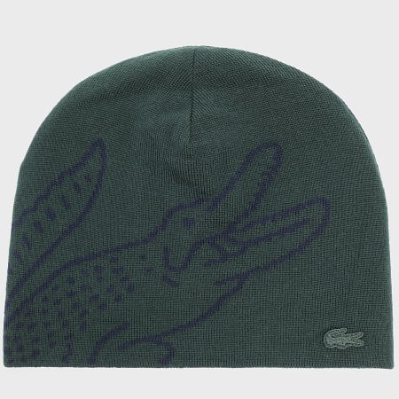 Lacoste - Bonnet Big Logo Crocodile Vert Foncé